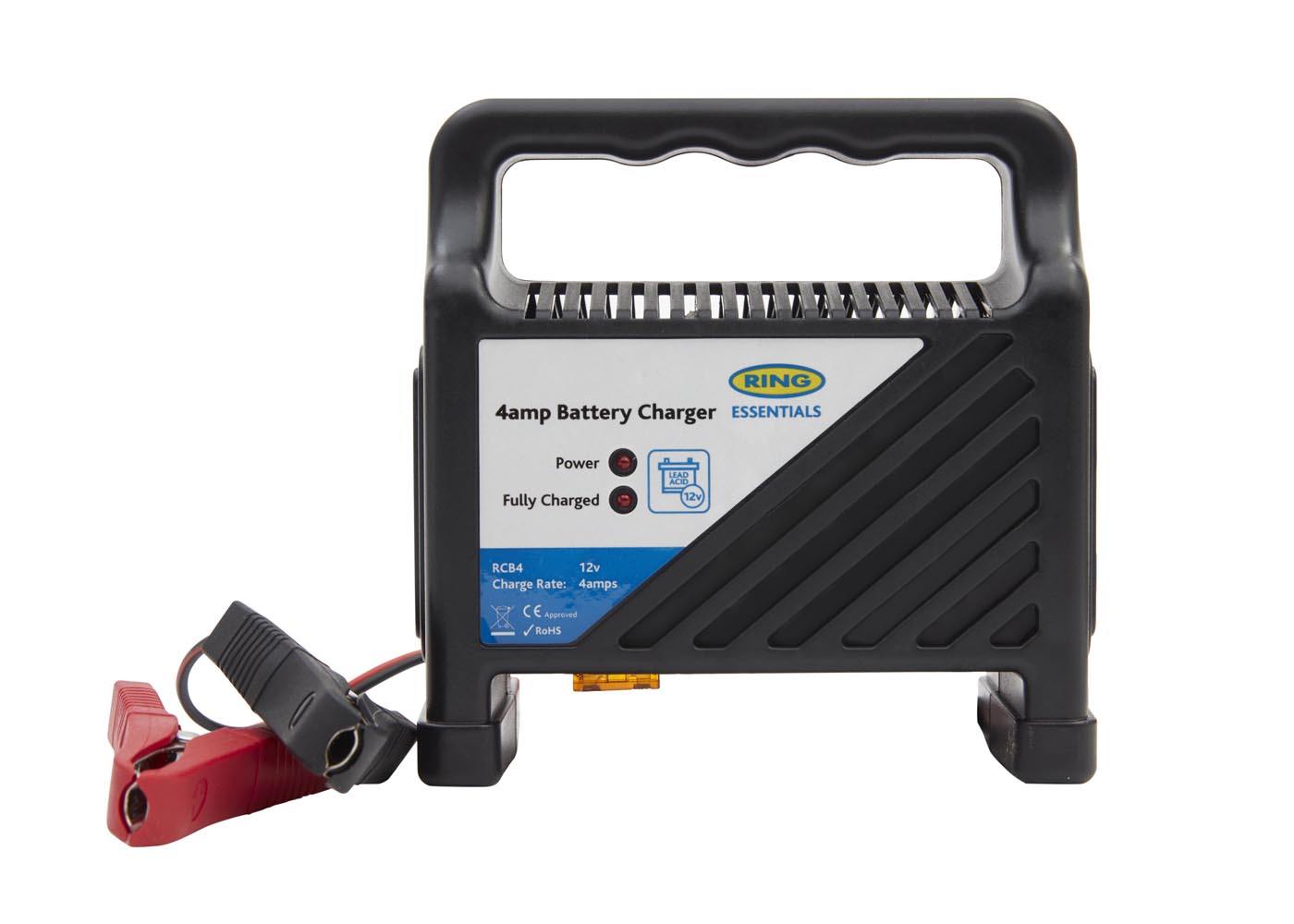 Ring 12 Volt 4 Amp Battery Charger With Led Charge Light Indicator RCB104 
