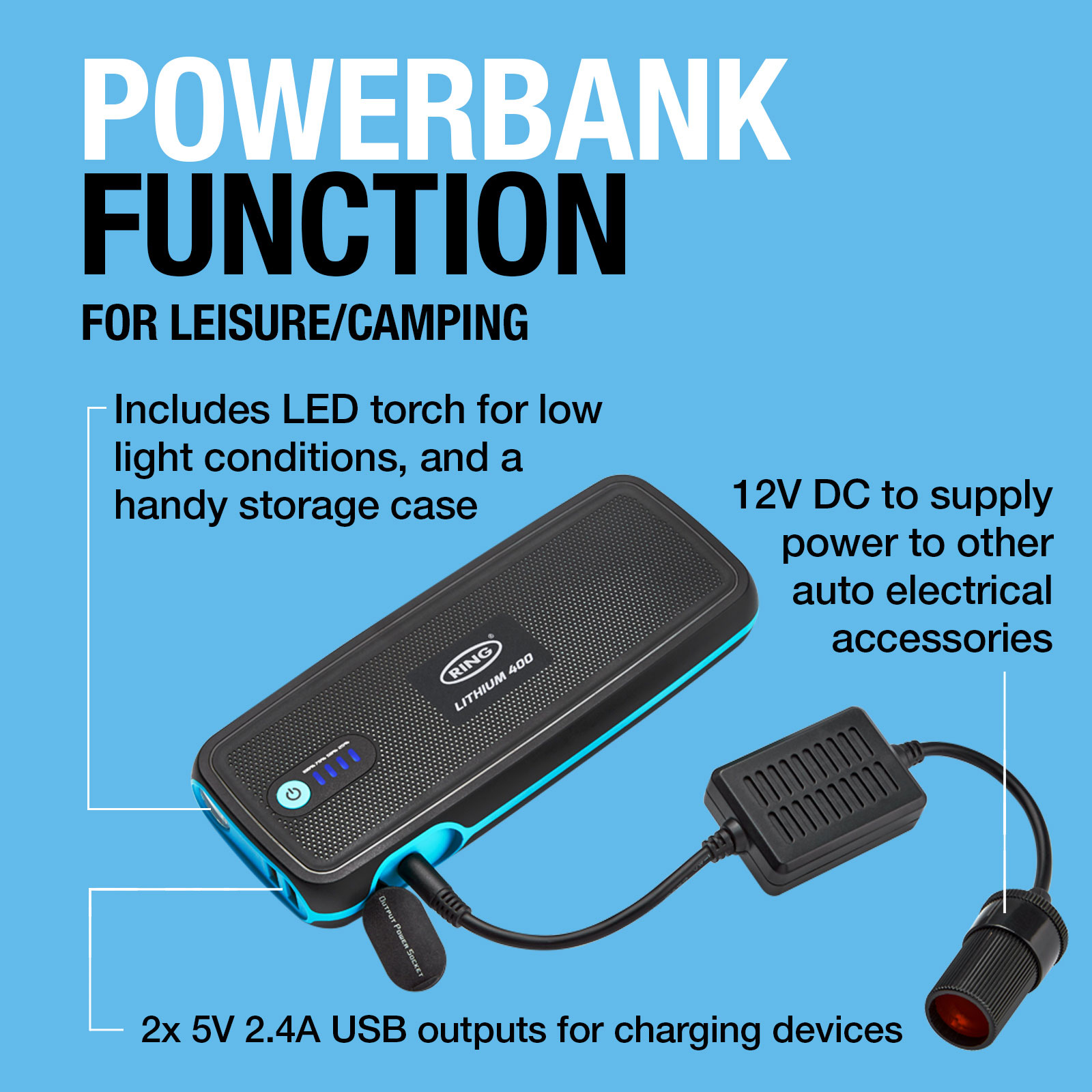 Ring Fast Charge Jump Starter and 13000mAh Power Bank RPPL360