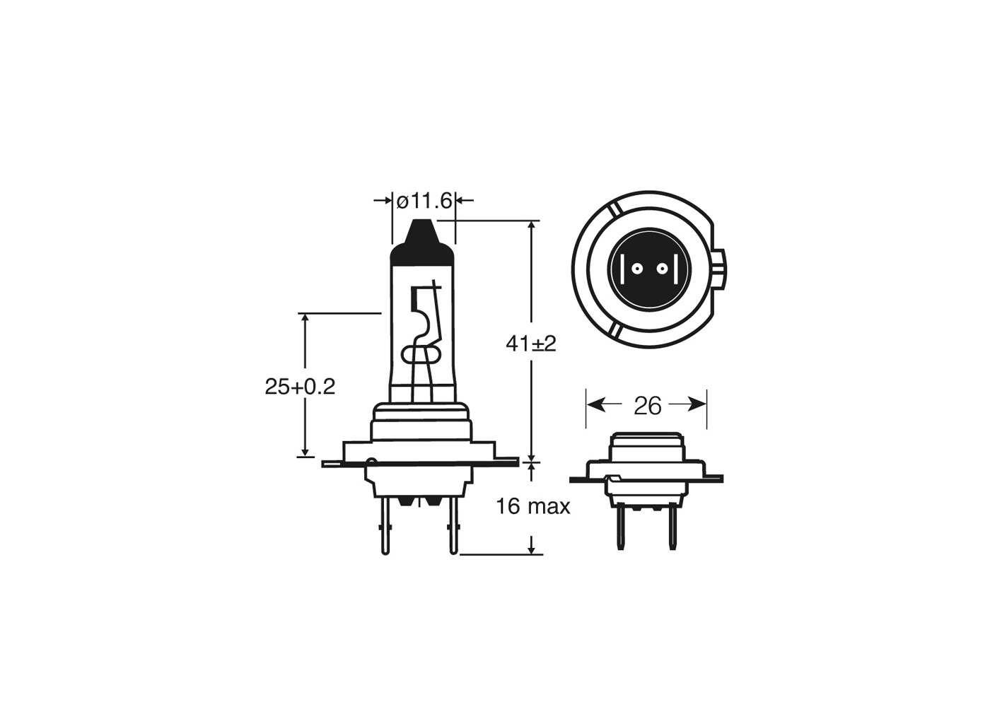 Scheinwerferbirne Halogen H7 12V 55W Sockel PX26d ATV 1593474