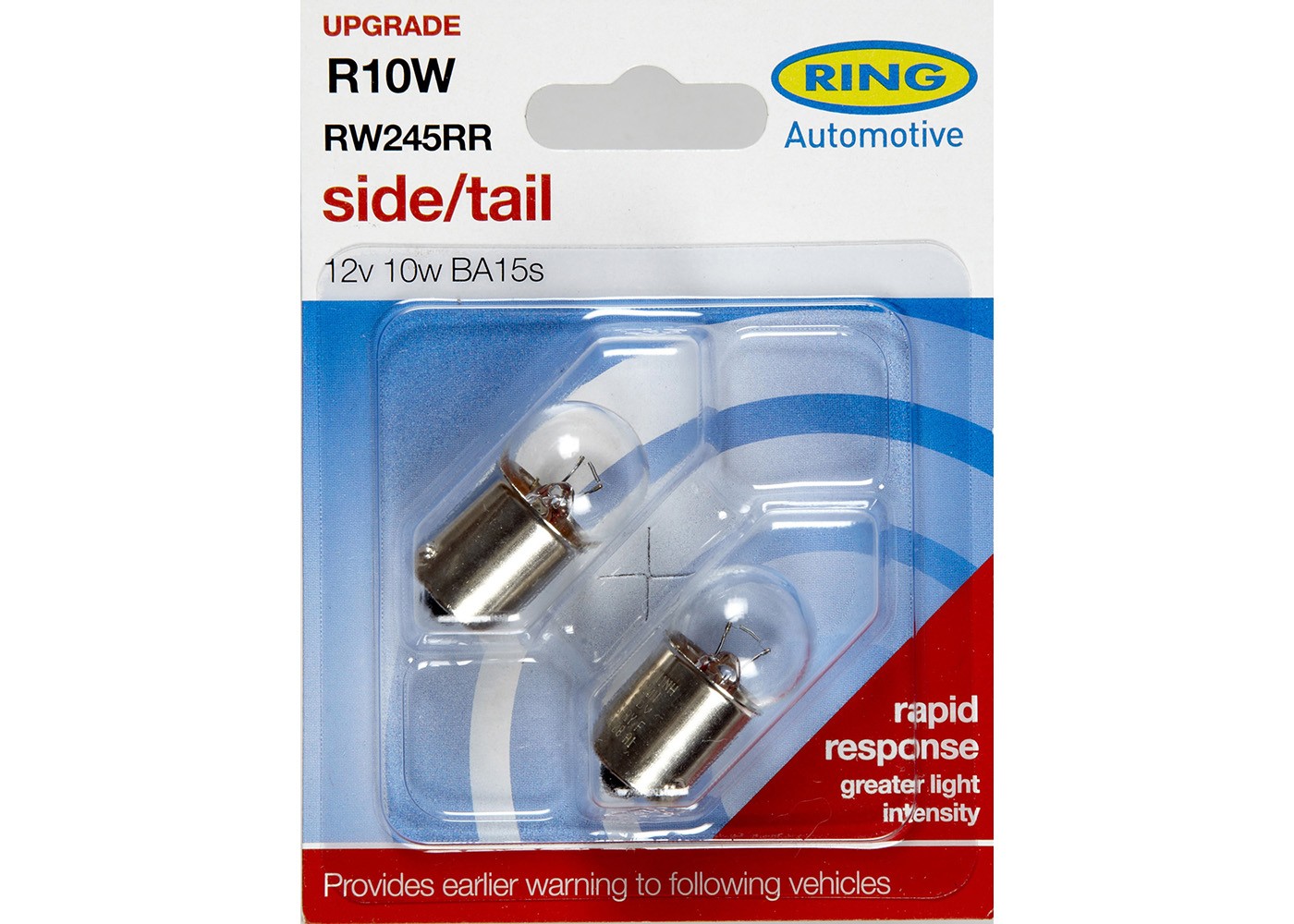 RING AUTOMOTIVE RB245S 245 12V 10W SIDE & TAIL BULB BOXED FOR STAND x 10 