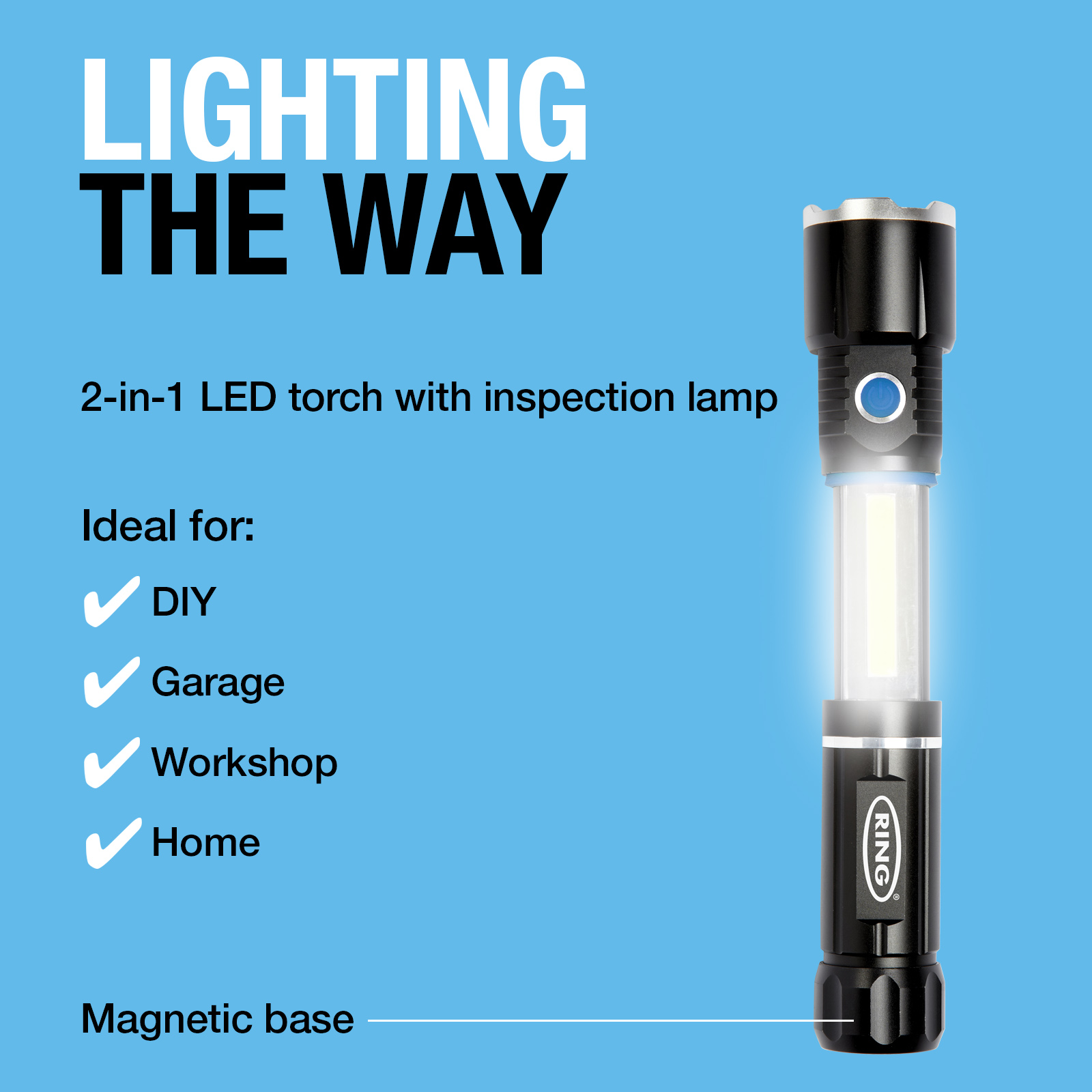 Lampe-torche led télescopique magnétique