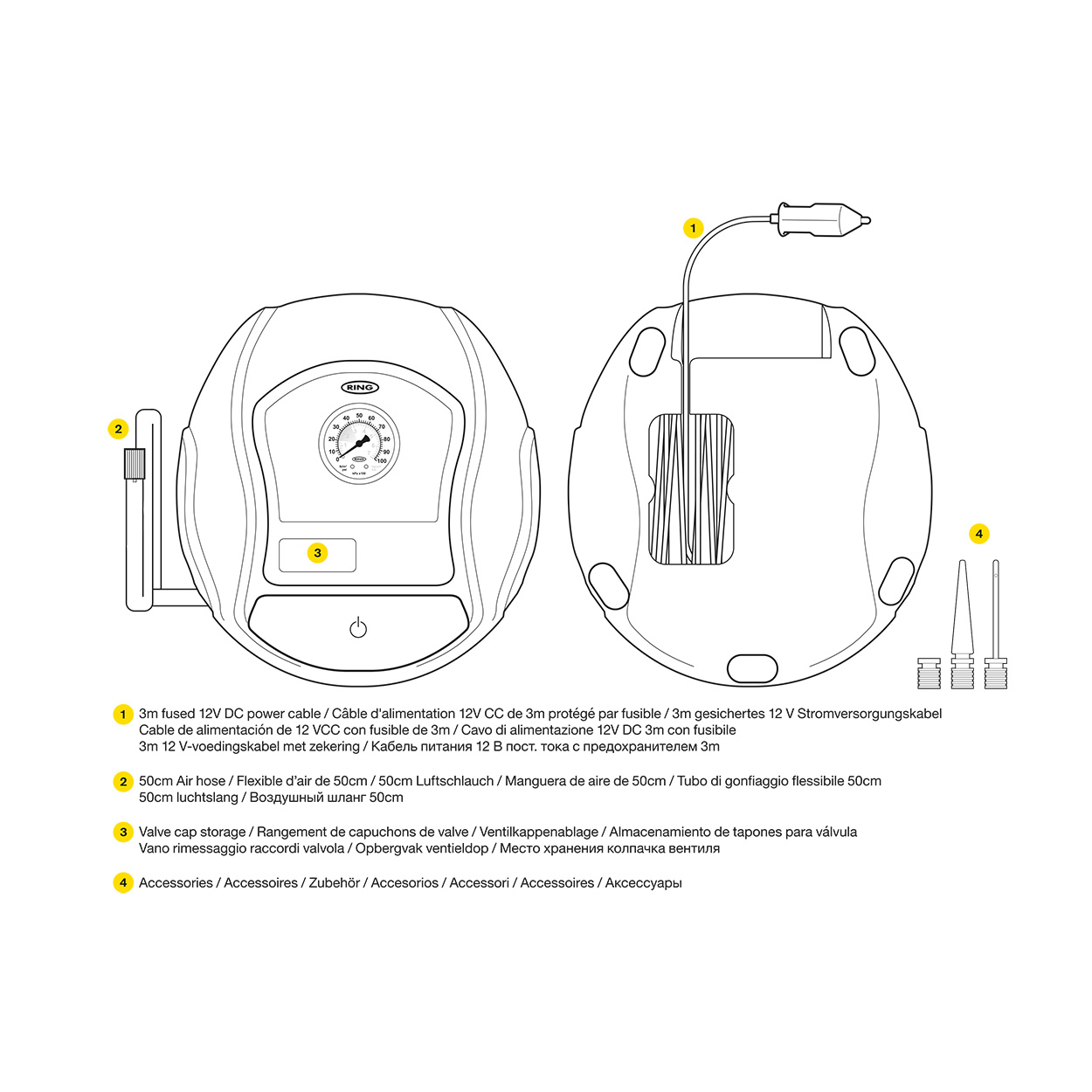Ring Automotive RTC100 COMPRESSEUR dair Analogue 