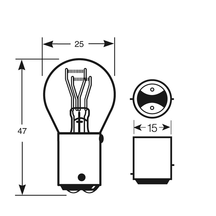 W21/5W Ampoule sans Culot pour stop/arrière, R580