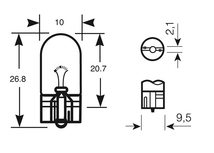 thumbnail image 2 of Ring R507 24V 5W W5W Capless Bulb – Interior & License Plate Light (Single) 2 of 4